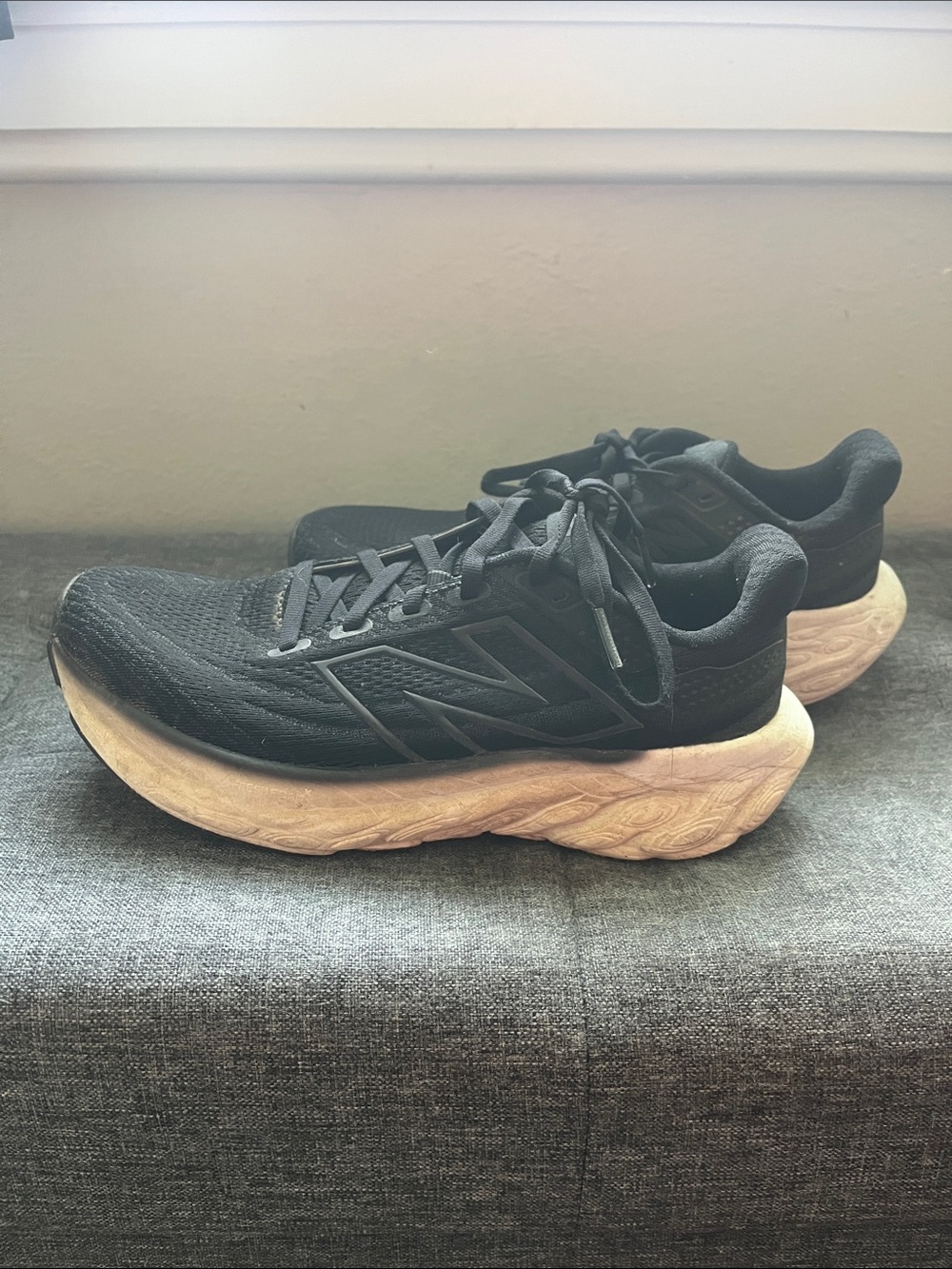 New Balance 1080 Black & White Running Sneakers